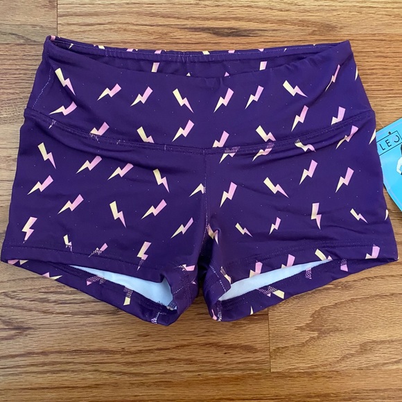 NWT Purple Lightning Bolt Fleo Shorts ⚡️